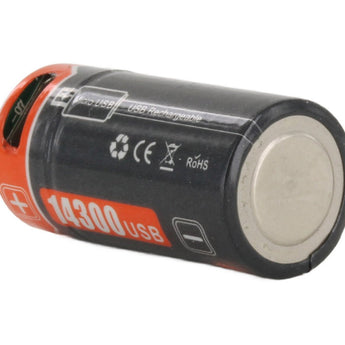 Folomov 14300 520mAh 3.7V Lithium Ion (Li-ion) Button Top Battery with Micro-USB Charging Port
