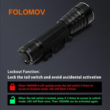 Folomov 18650M LED Flashlight - CREE XP-P - 1020 Lumens - Includes 1 x 18650