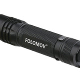 Folomov 18650S LED Flashlight - Nichia 219D - 900 Lumens - Includes 1 x 3.7V 2600mAh 18650 - Black