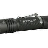 Folomov 18650S LED Flashlight - Nichia 219D - 900 Lumens - Includes 1 x 3.7V 2600mAh 18650 - Black