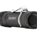 Folomov 18650S LED Flashlight - Nichia 219D - 900 Lumens - Includes 1 x 3.7V 2600mAh 18650 - Black