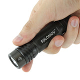 Folomov 18650S LED Flashlight - Nichia 219D - 900 Lumens - Includes 1 x 3.7V 2600mAh 18650 - Black