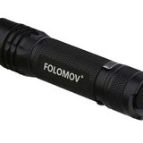 Folomov 18650S LED Flashlight - Nichia 219D - 900 Lumens - Includes 1 x 3.7V 2600mAh 18650 - Black