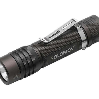 Folomov 18650S LED Flashlight - Nichia 219D - 900 Lumens - Includes 1 x 3.7V 2600mAh 18650 - Black