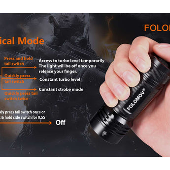 Folomov 26650S LED Flashlight - 5 x CREE XP-G2 - 2000 Lumens - Includes 1 x 3.7V 5000mAh 26650