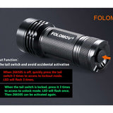 Folomov 26650S LED Flashlight - 5 x CREE XP-G2 - 2000 Lumens - Includes 1 x 3.7V 5000mAh 26650