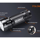 Folomov 26650S LED Flashlight - 5 x CREE XP-G2 - 2000 Lumens - Includes 1 x 3.7V 5000mAh 26650