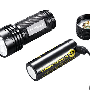 Folomov 26650S LED Flashlight - 5 x CREE XP-G2 - 2000 Lumens - Includes 1 x 3.7V 5000mAh 26650
