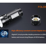 Folomov 26650S LED Flashlight - 5 x CREE XP-G2 - 2000 Lumens - Includes 1 x 3.7V 5000mAh 26650