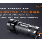 Folomov 26650S LED Flashlight - 5 x CREE XP-G2 - 2000 Lumens - Includes 1 x 3.7V 5000mAh 26650