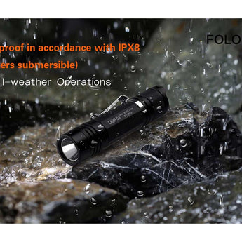 Folomov D4 LED Flashlight - CREE XP-L - 1080 Lumens - Includes 1 x 3.7V 2600mAh 18650