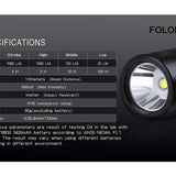 Folomov D4 LED Flashlight - CREE XP-L - 1080 Lumens - Includes 1 x 3.7V 2600mAh 18650