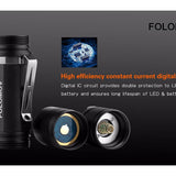 Folomov D4 LED Flashlight - CREE XP-L - 1080 Lumens - Includes 1 x 3.7V 2600mAh 18650
