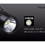 Folomov D4 LED Flashlight - CREE XP-L - 1080 Lumens - Includes 1 x 3.7V 2600mAh 18650