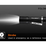 Folomov D4 LED Flashlight - CREE XP-L - 1080 Lumens - Includes 1 x 3.7V 2600mAh 18650