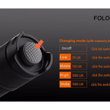 Folomov D4 LED Flashlight - CREE XP-L - 1080 Lumens - Includes 1 x 3.7V 2600mAh 18650