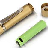 Folomov EDC-C1 LED Flashlight - Nichia E21A - 335 Lumens - Includes 1 x 3.7V 10440 - Available in Brass