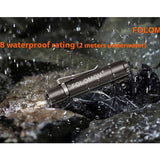 Folomov EDC-C1 Flashlight - Nichia E21A LED - 400 Lumens - Includes USB-Rechargeable Li-Ion Battery - Brass or Aluminum