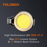 Folomov EDC-C2 LED Flashlight - CREE XT-E - 525 Lumens - Includes 1 x 3.7V 14300