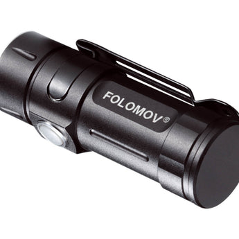 Folomov EDC-C2 LED Flashlight - Nichia E21A - 600 Lumens - Includes 1 x 3.7V 14300 - Grey