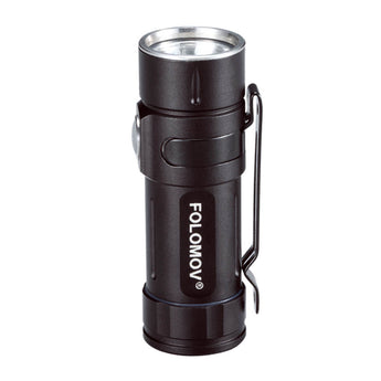 Folomov EDC-C2 LED Flashlight - Nichia E21A - 600 Lumens - Includes 1 x 3.7V 14300 - Grey