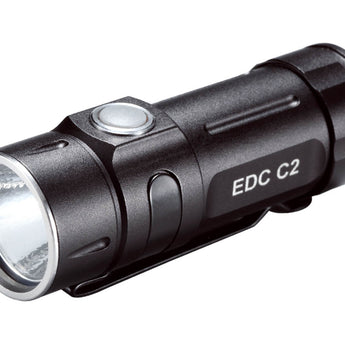 Folomov EDC-C2 LED Flashlight - Nichia E21A - 600 Lumens - Includes 1 x 3.7V 14300 - Grey