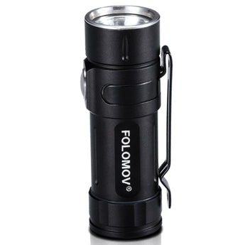 Folomov EDC-C2 LED Flashlight - Nichia E21A - 400 Lumens - Includes 1 x 3.7V 14300