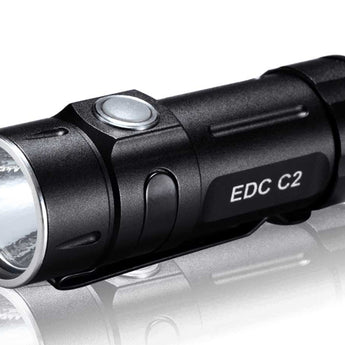 Folomov EDC-C2 LED Flashlight - Nichia E21A - 400 Lumens - Includes 1 x 3.7V 14300