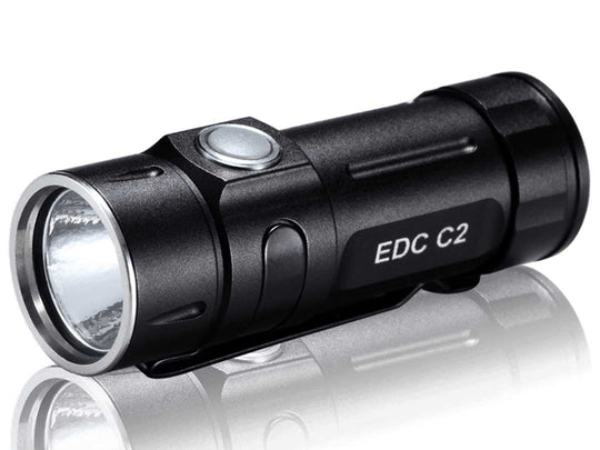 Folomov EDC-C2 LED Flashlight - Nichia E21A - 400 Lumens - Includes 1 x 3.7V 14300