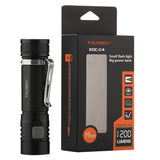 Folomov EDC-C4 LED Flashlight - CREE XP-L - 1200 Lumens - Includes 1 x 3.7V 2600mAh 18650