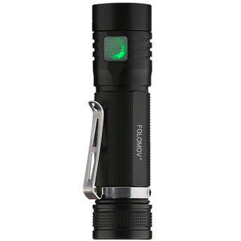 Folomov EDC-C4 LED Flashlight - CREE XP-L - 1200 Lumens - Includes 1 x 3.7V 2600mAh 18650