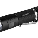 Folomov EDC-C4 LED Flashlight - CREE XP-L - 1200 Lumens - Includes 1 x 3.7V 2600mAh 18650