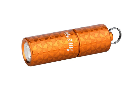 Olight I1R 2 Pro EOS Keychain Twist USB-C Rechargeable Flashlight - 180 Lumens - Uses Built-in 3.7V 130mAh Li-ion Battery Pack - Pinwheel Orange