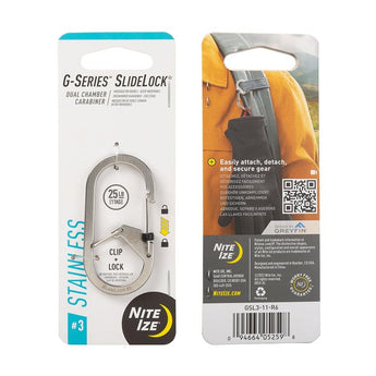 Nite Ize G-Series SlideLock #3 Dual Chamber Carabiner - Stainless Steel - (GSL3-11-R6)