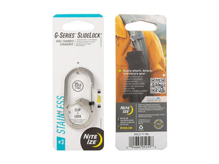 Nite Ize G-Series SlideLock #3 Dual Chamber Carabiner - Stainless Steel - (GSL3-11-R6)