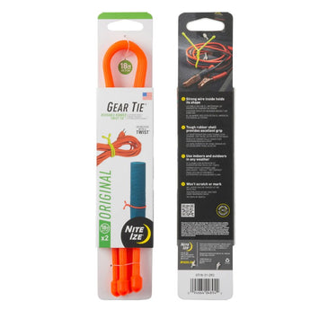 Nite Ize Gear Tie Loopable Twist Tie 18 in. - 2 Pack - Black, Bright Orange, Neon Yellow