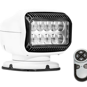 GoLight GT LED Permanent Mount Spotlight with Wireless Handheld Remote - Available in White (20004GT) or Black (20514GT)