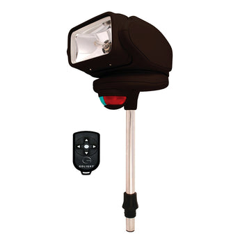 GoLight Gobee Halogen Search and Navigational Light - Stanchion Mount with Wireless Remote - Black