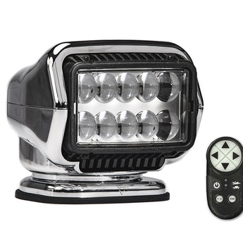 GoLight Stryker ST Halogen Permanent Mount Spotlight with Wireless Handheld or Hardwired Dash Mount Remote - Black, White, or Chrome with Choice of Wireless or Hardwired Remote