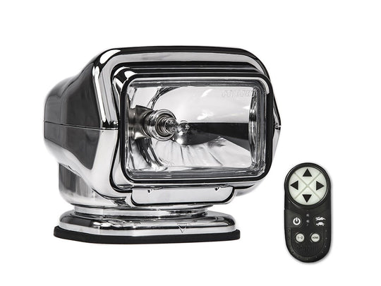 GoLight Stryker ST Halogen Permanent Mount Spotlight with Wireless Handheld Remote - Chrome