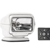 GoLight Stryker ST Halogen Permanent Mount Spotlight with Wireless Handheld or Hardwired Dash Mount Remote - Black, White, or Chrome with Choice of Wireless or Hardwired Remote