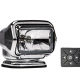 GoLight Stryker ST Halogen Permanent Mount Spotlight with Wireless Handheld or Hardwired Dash Mount Remote - Black, White, or Chrome with Choice of Wireless or Hardwired Remote