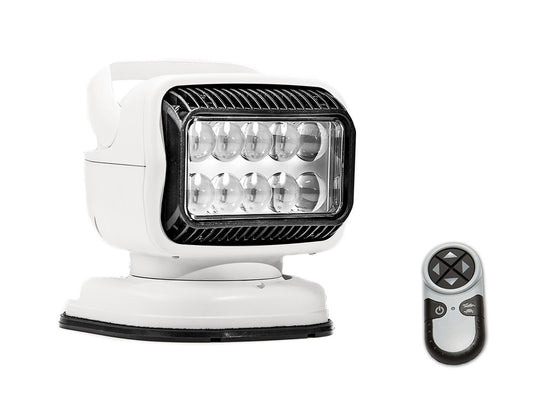 GoLight GT LED Portable Mount Spotlight with Wireless Handheld Remote and Permanent Mount Shoe - White
