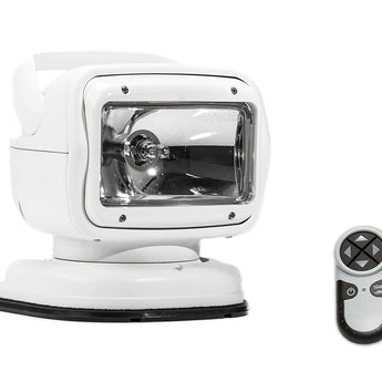 GoLight GT Halogen Portable Mount Spotlight with Wireless Handheld Remote and Permanent Mount Shoe - White