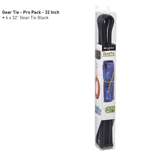 Nite Ize Gear Tie ProPack Reusable Rubber Twist Tie - 32-Inch - 6 Pack - Black (GTPP32-01-R8)