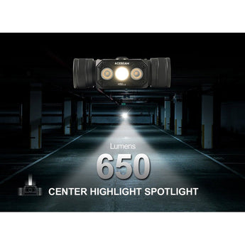 Acebeam H50 2.0 USB-C Rechargeable Wide Beam LED Headlamp - High CRI LED - 2000 Lumens - Includes 1 x 18650