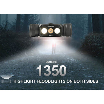 Acebeam H50 2.0 USB-C Rechargeable Wide Beam LED Headlamp - High CRI LED - 2000 Lumens - Includes 1 x 18650