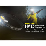 Nitecore HA13 USB-C Rechargeable LED Headlamp - 350 Lumens - Includes 3 x AAA