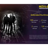 Nitecore HA23-EX Intrinsically Safe LED Headlamp - CREE XP-G - 100 Lumens - Uses 2 x AA