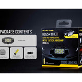 Nitecore HC65M UHE USB-C Rechargeable LED Helmet Mounted Light - 2000 Lumens - 8 x NiteLab UHE LEDs - Includes 1 x 18650 and NVG Mount